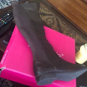 Brown knee high boots